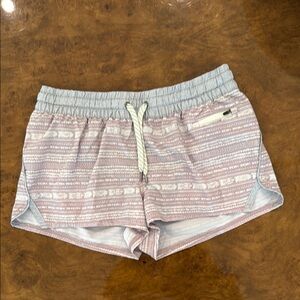 Vuori Athletic Shorts in Pink and Gray with Elastic Waistband